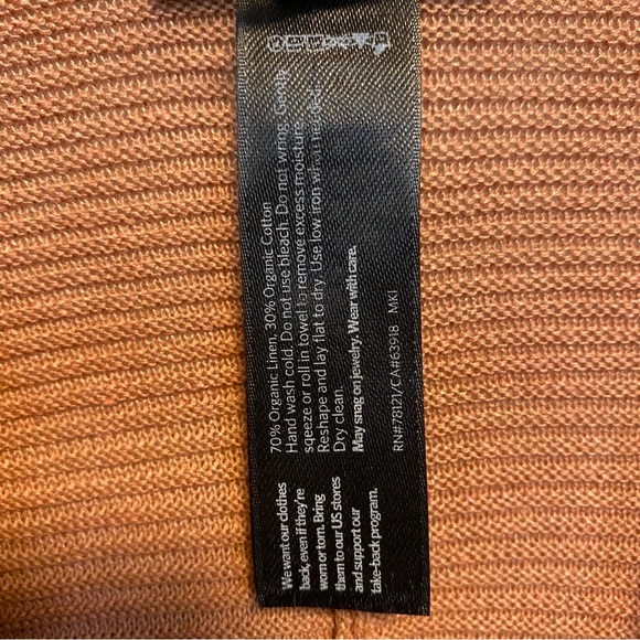 Eileen Fisher Camel Linen Poncho Shawl One Size - Picture 9 of 10